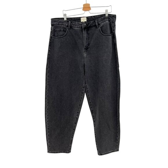 Eloquii The Barrel Leg Jean High Rise Denim Vintage Black Plus Size 16 - Picture 2 of 13